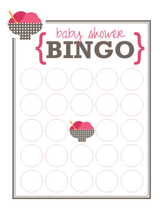 baby shower bingo cards blank