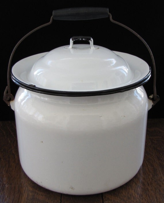 Vintage Porcelain Pot with Lid