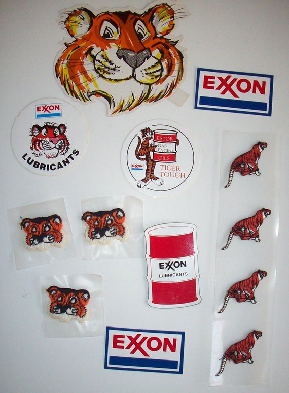 Vintage Exxon Logo Sticker Lot Exxon Tiger by WellIWasSavinIt