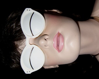 60s Courreges RARE Eskimo Lunettes Sunglasses / Iconic 1965 Andre Courreges Slit Sunglasses, New Old Stock, France