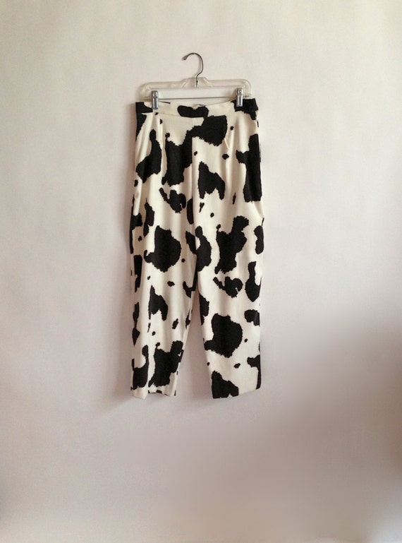 cow print pants brown