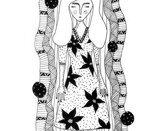 HEALING - energy therapy, art print, home decor, archival print illustration.