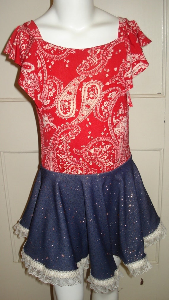 Girls Ice Dance Figure Skating Dance Dress Hoedown Size 8 NEW