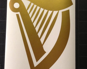 Harp Golden Vinyl Decal Sticker Guinness FREE SHIPPING