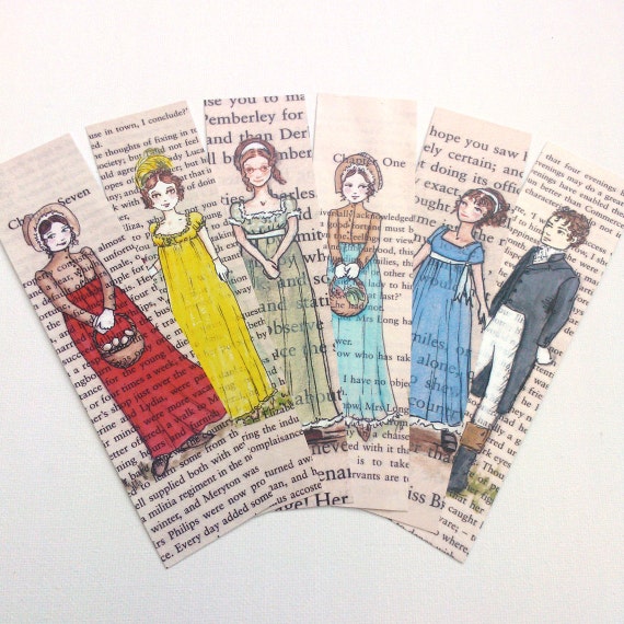 Jane Austen Bookmarks - Set of 6