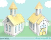 church - favor box for weddings, baptisms, Easter, centerpiece decoration printable PDF kit - INSTANT download Il_170x135