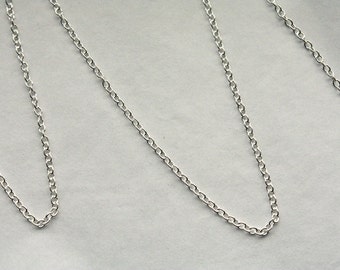 6 feet, Italian Sterling Silver 1.5mm x 2mm Fine Oval Chain M/FZR040
