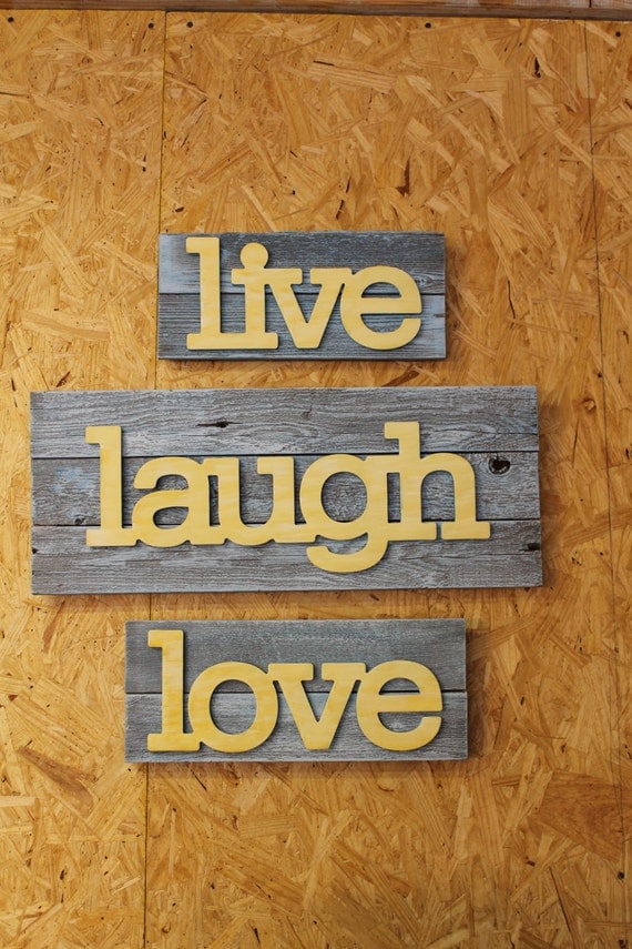 LIVE LAUGH LOVE Recycled Upcycled wall decor wall sign 3