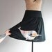 black narwhal skirt - womens small / medium full cotton skirt - applique narwhal skirt in rocket ships & space print