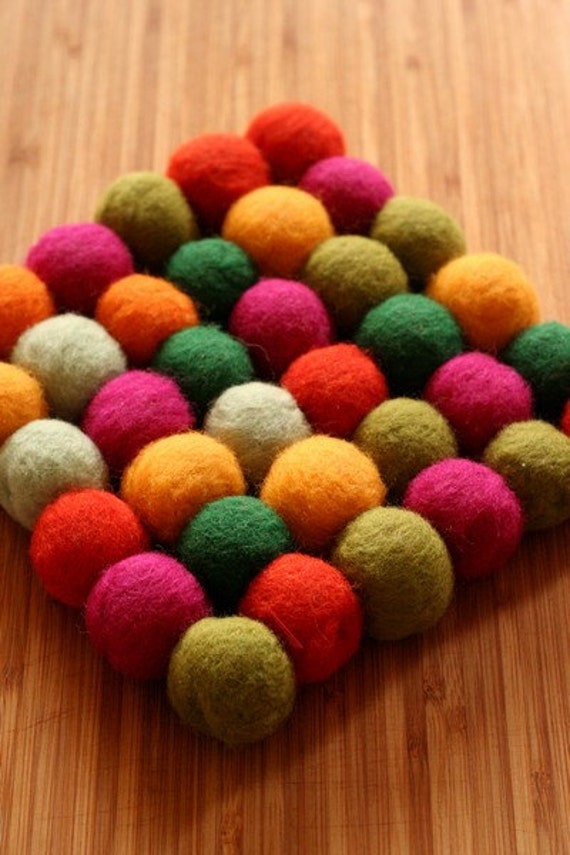 Felted Wool Trivet Hot Plate Kitchenware by sqrlbee on Etsy