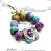 Round Porcelain Bead and Heart Charm Mix Handmade