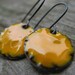 SALE marigold enamel earrings - oxidized silver