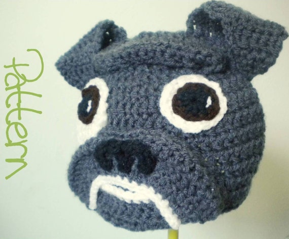 Beanie  crochet  Crochet   Bulldog Floppy animal pattern hat Ears Pattern Crochet beanie  with Hat Animal