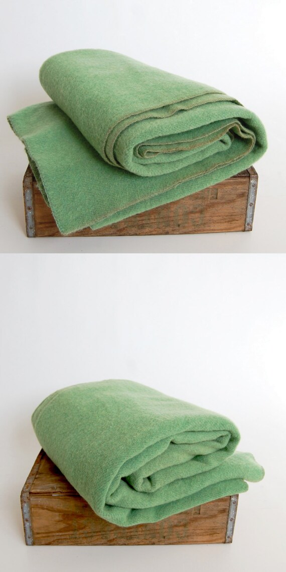 vintage wool blanket / thick woven wool blanket in heathered