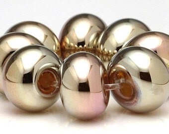 Handmade Lampwork Beads Gold Metallic Spacer Set SRA