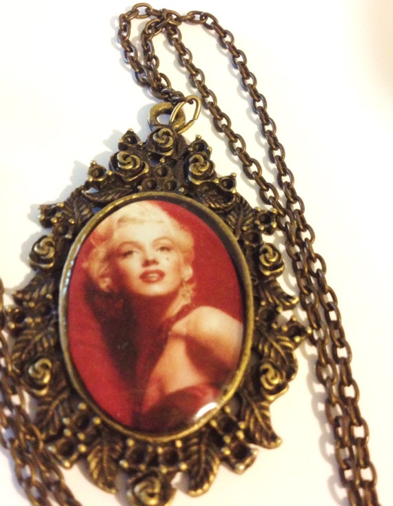 Items Similar To Marilyn Monroe Necklace In Brass Movie Actress Norma Jean Iconic Star Hollywood 8045