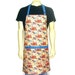Fly Fishing Apron, Mens Full Chef Length, Brown with Blue Trim , Cabin Kitchen Decor
