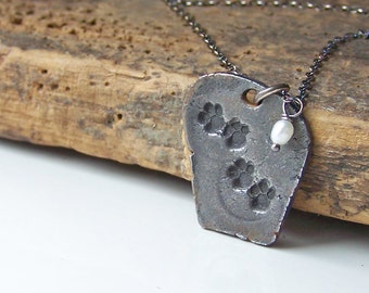 Popular items for paw print necklace on Etsy