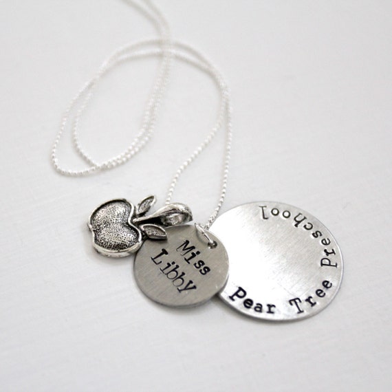 Items similar to Personalized Teacher Necklace on Etsy
