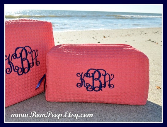 Small Size Monogrammed Cosmetic Bag by SomethingYouGifts on Etsy