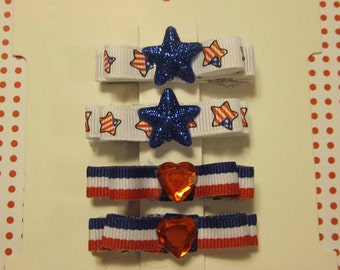 Girls - 4th of July alligator clip hair - set of 2