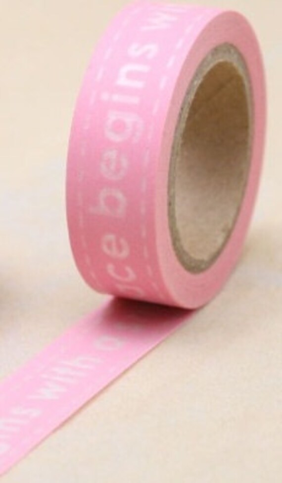 Pink Peace Begins with A Smile-- Washi Tape -- single roll Il_570xn
