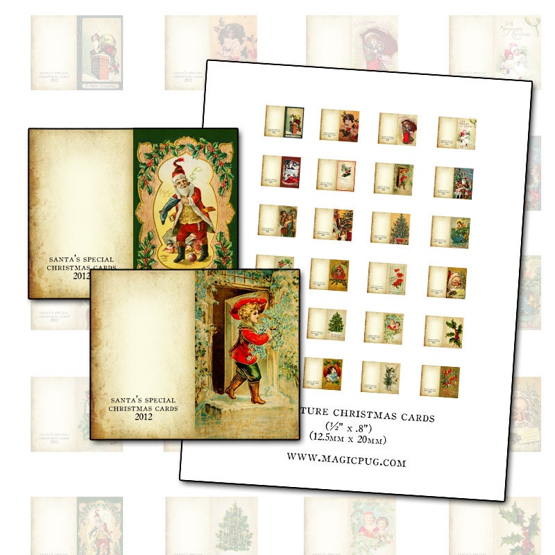 Miniature Dollhouse Christmas Cards 112 scale happy holidays