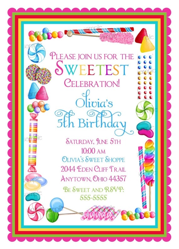 Candy Invitations Party 9