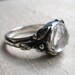White Topaz and Sterling Woodland Vine Ring
