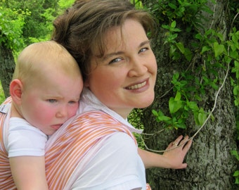 Woven Baby Wrap Carrier- Beach Linen Blend - DVD included - size 4 or 6