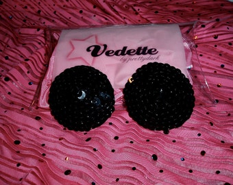 Black Sequin Pasties, SM, w/ Box
