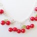 cherry necklace - rockabilly necklace - vintage tattoo - sailor jerry - polka dot - housewife - 1950s