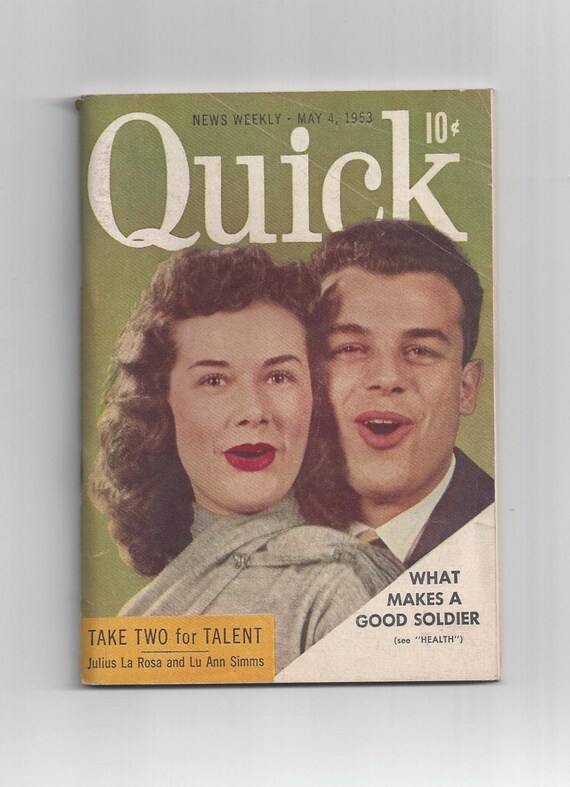 1950s Quick Magazine News Weekly Womens Fashion Julius La Rosa