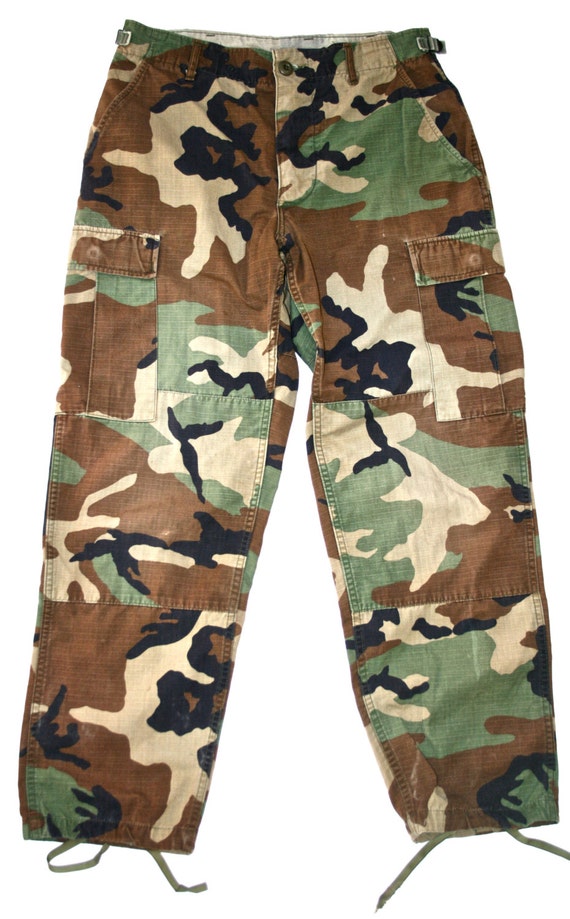 Vintage Military Issue Mens Camouflage Pants W27 W31