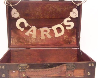 Rustic Small Wedding Card Box with Banner