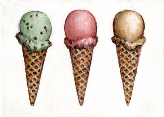 Three ice creams print