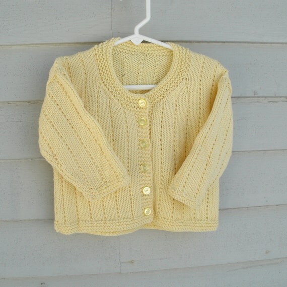 Girls Cardigan Sweater. Baby Easter 12 18 months yellow