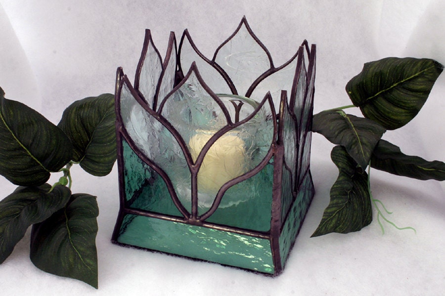 Candle Holder Stained Glass G1294 By Sierracreations On Etsy 3552