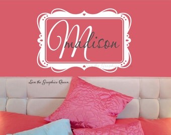 popular items for monogram wall decal on etsy monogram wall decal ...