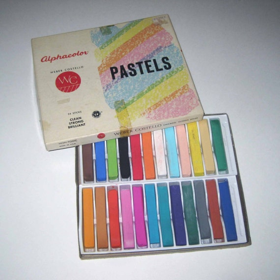 Vintage Alphacolor Weber Costello Colored Pastels or Chalk in
