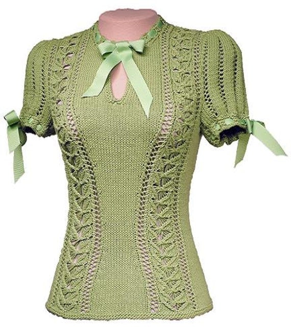 Zelda Vintage Pullover Knitting Pattern-PDF