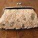 SALE - Rosette Cream Chiffon Sequin Clutch - Was 55.00