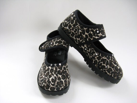 Girls Leopard Shoes, Toddler, Animal Print with Crystals, Mary Jane ...