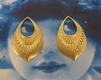 Natural Raw Brass Ornamental Drop 262RAW x2