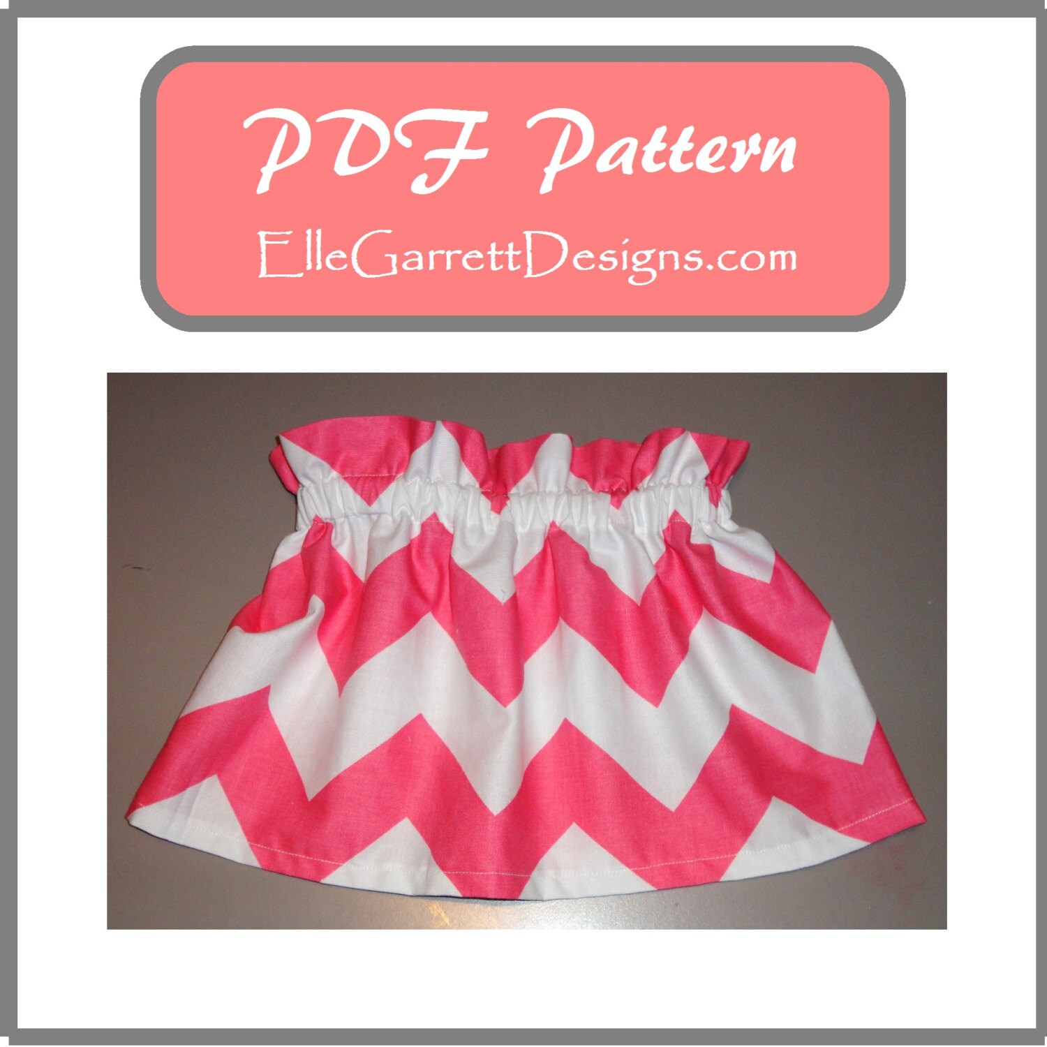 Paperbag Skirt PDF Pattern Size 0/3 months by ellegarrettdesigns