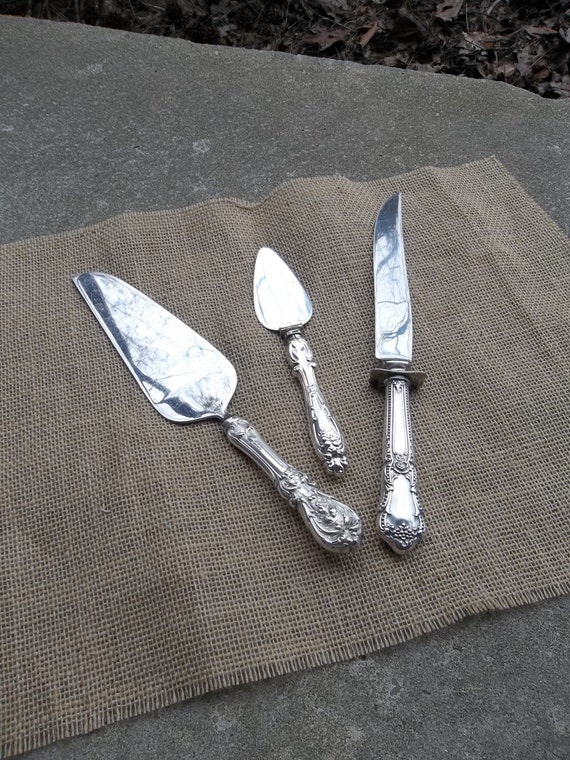 Vintage Sterling Silver Cake Knives Server Wedding Decor Table
