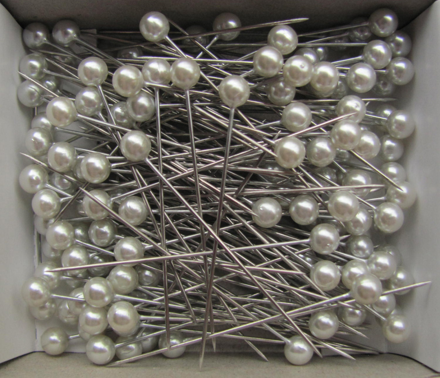 Pearl Pins 1.5 Craft Pins Silvery White Pearl Heads