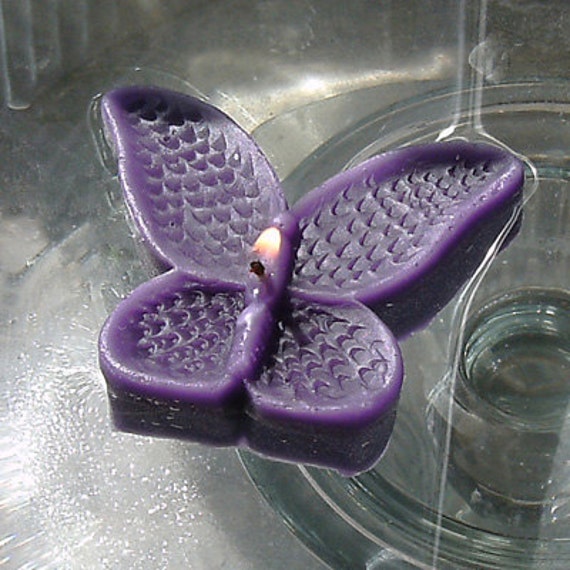 8 Purple Butterfly Floating Candles wedding receptions table