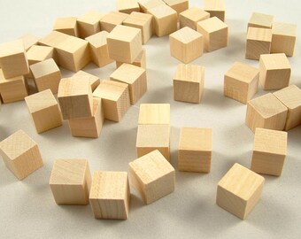 200 Wood Blocks, Square - Letter Blocks, Game Cube - Wood Cube, Cube - 1/2 inch Unfinished Wooden Blocks for DIY