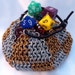 Deluxe Chainmail Dice Bag with Bronze Accents, d&d, games, gaming, dungeons and dragons, geek, hobby, gamer, roleplaying, rpg
